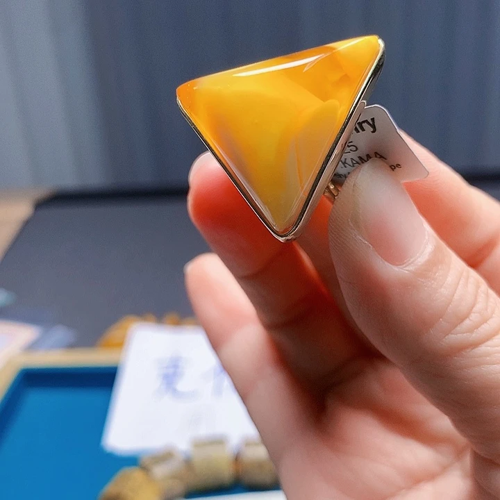手链琥珀银S925镀金镶嵌波兰设计款琥珀蜜蜡