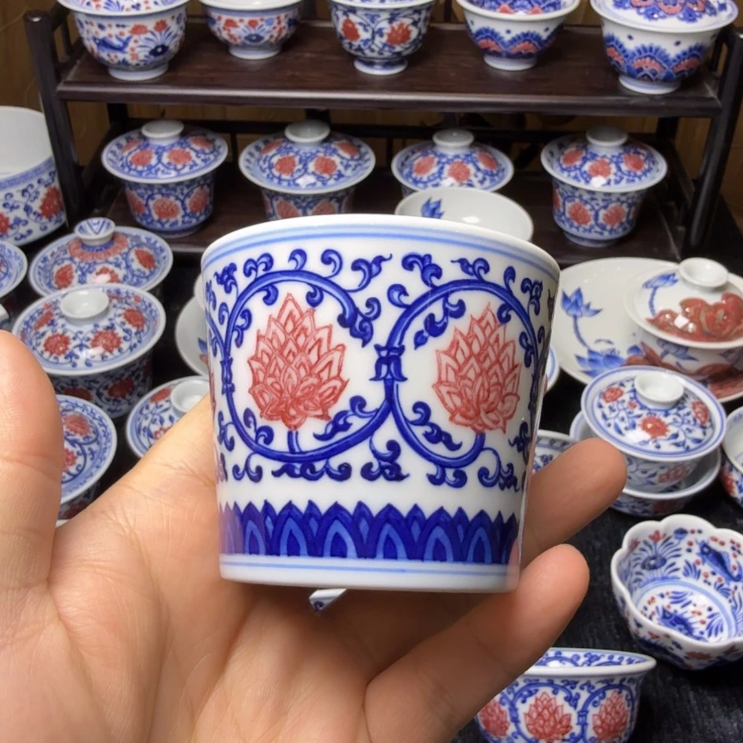 青花釉里红金刚莲可乐杯活动款
