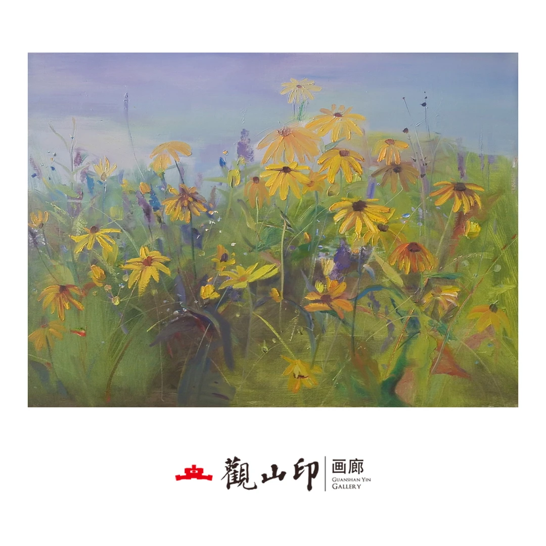 L原创手绘风景油画60x80cm花卉作品1351