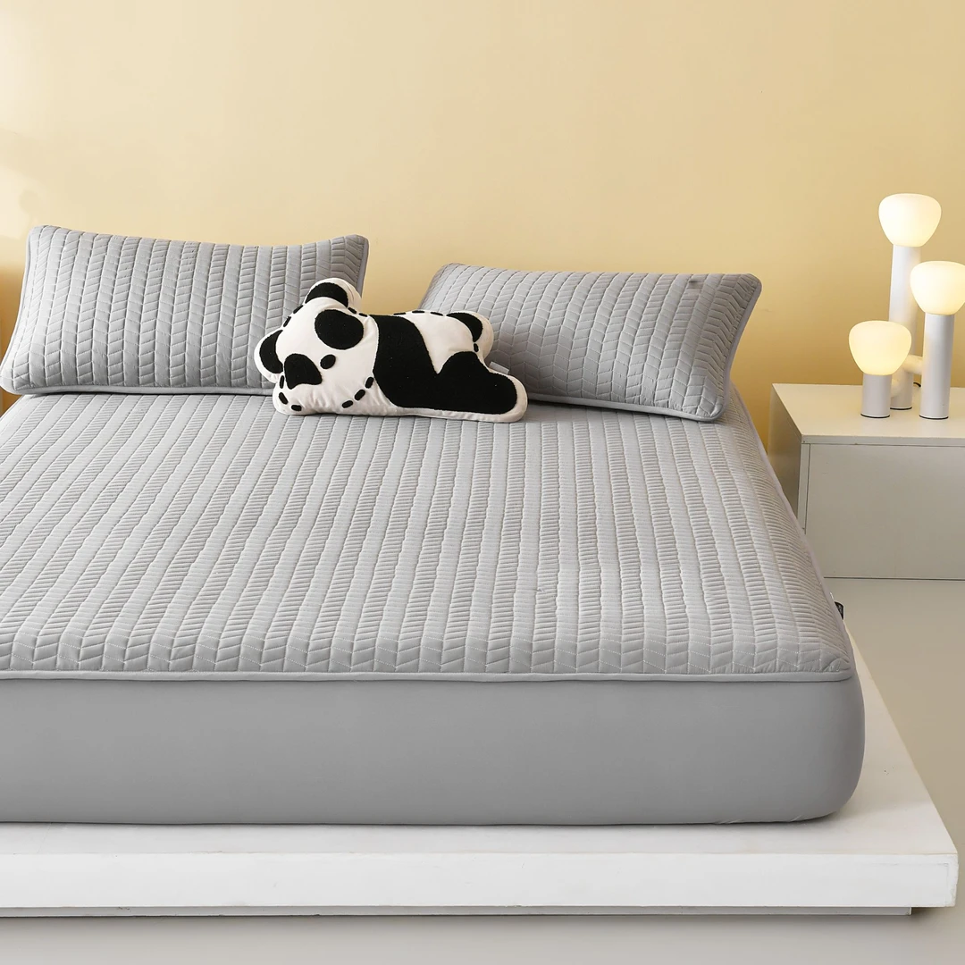 A类抗菌夹棉床笠加厚床垫保护套家用绗缝水洗床套床罩四季通用