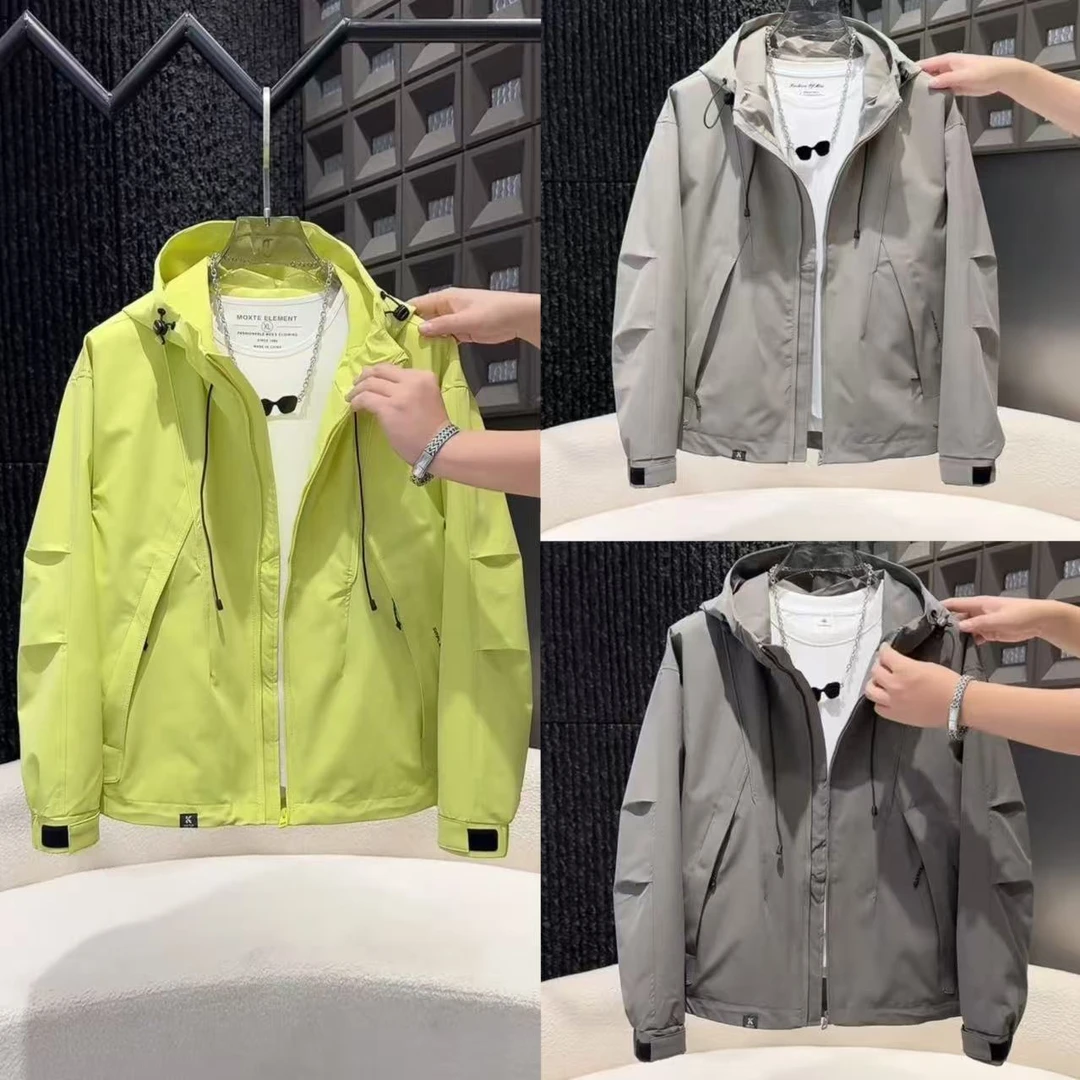 秋季新款男士时尚百搭休闲连帽户外外套