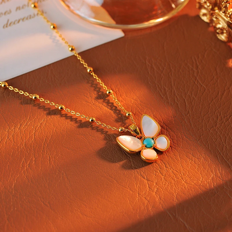 铜合金贝壳项链 XL 600 高定款贝蝴蝶项链