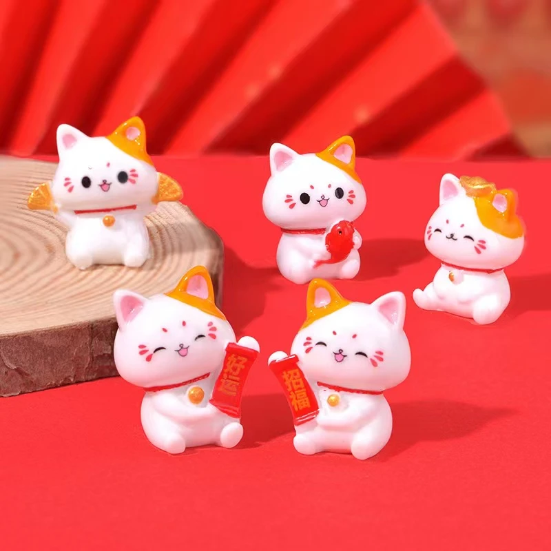【直播拆】招财猫车载可爱创意摆件手工diy树脂饰品