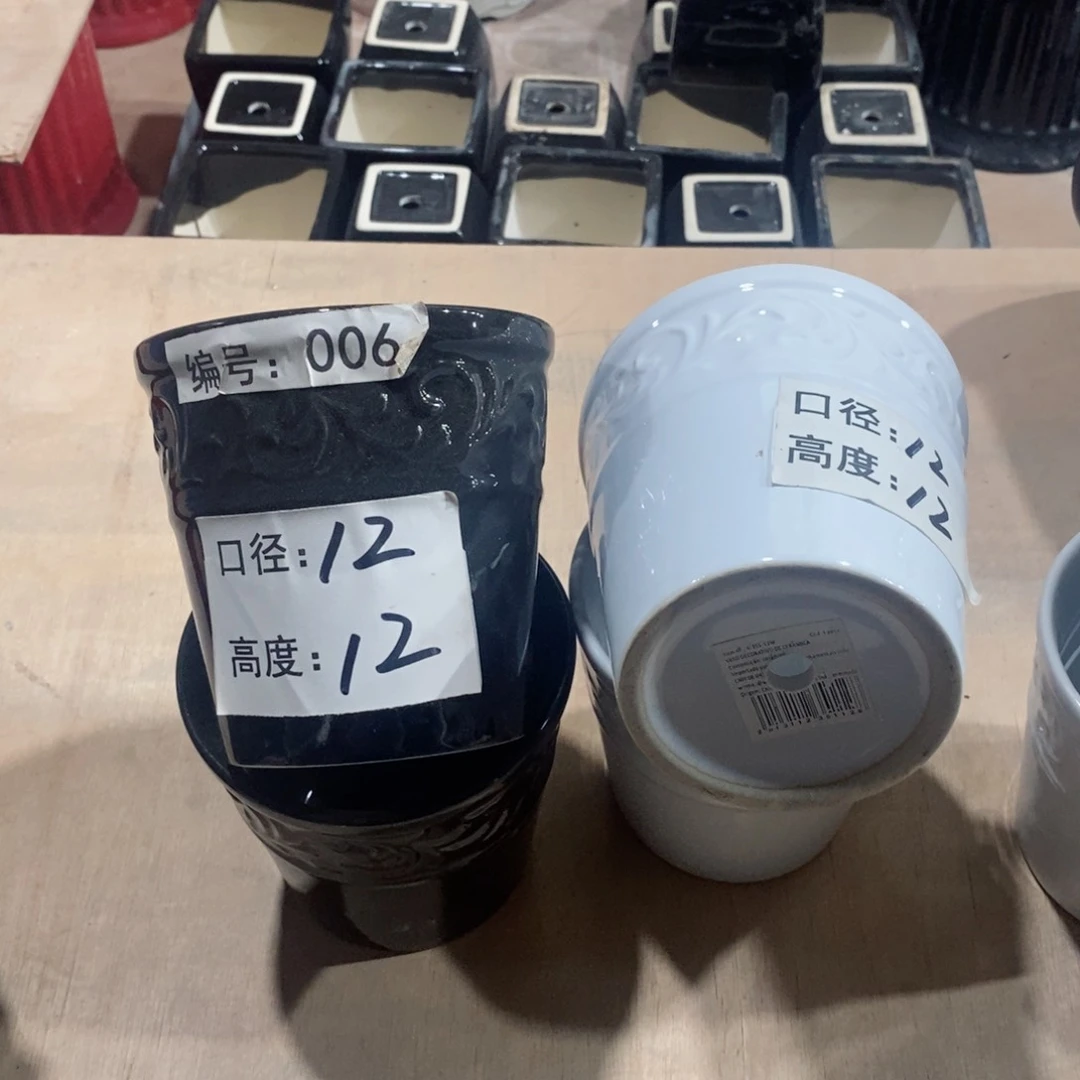 【闪购商品】微瑕花盆-006-2黑+2白