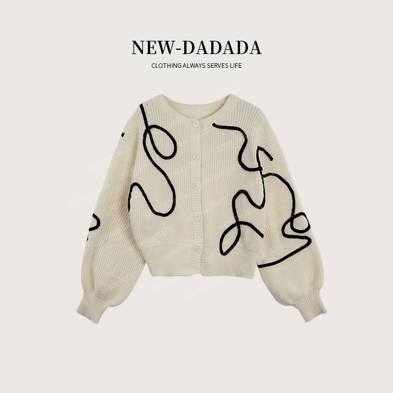 利达 NEW DADADA【回眸一笑】高级感休闲百搭时尚毛针织开衫DPM3148