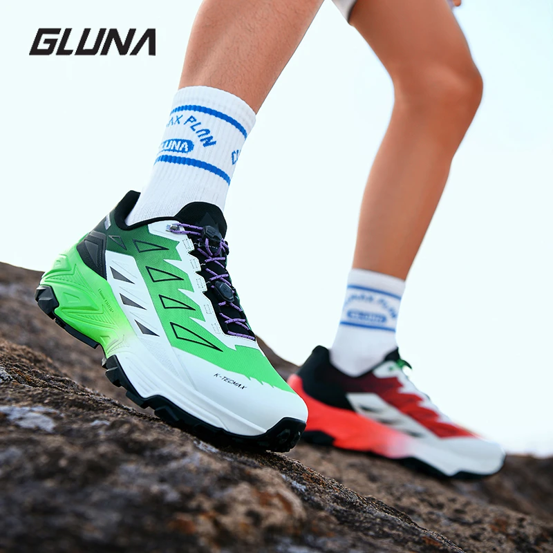 GLUNA哥鲁纳户外越野跑鞋鸳鸯款透气防滑徒步鞋跑鞋-旷野4.0pro