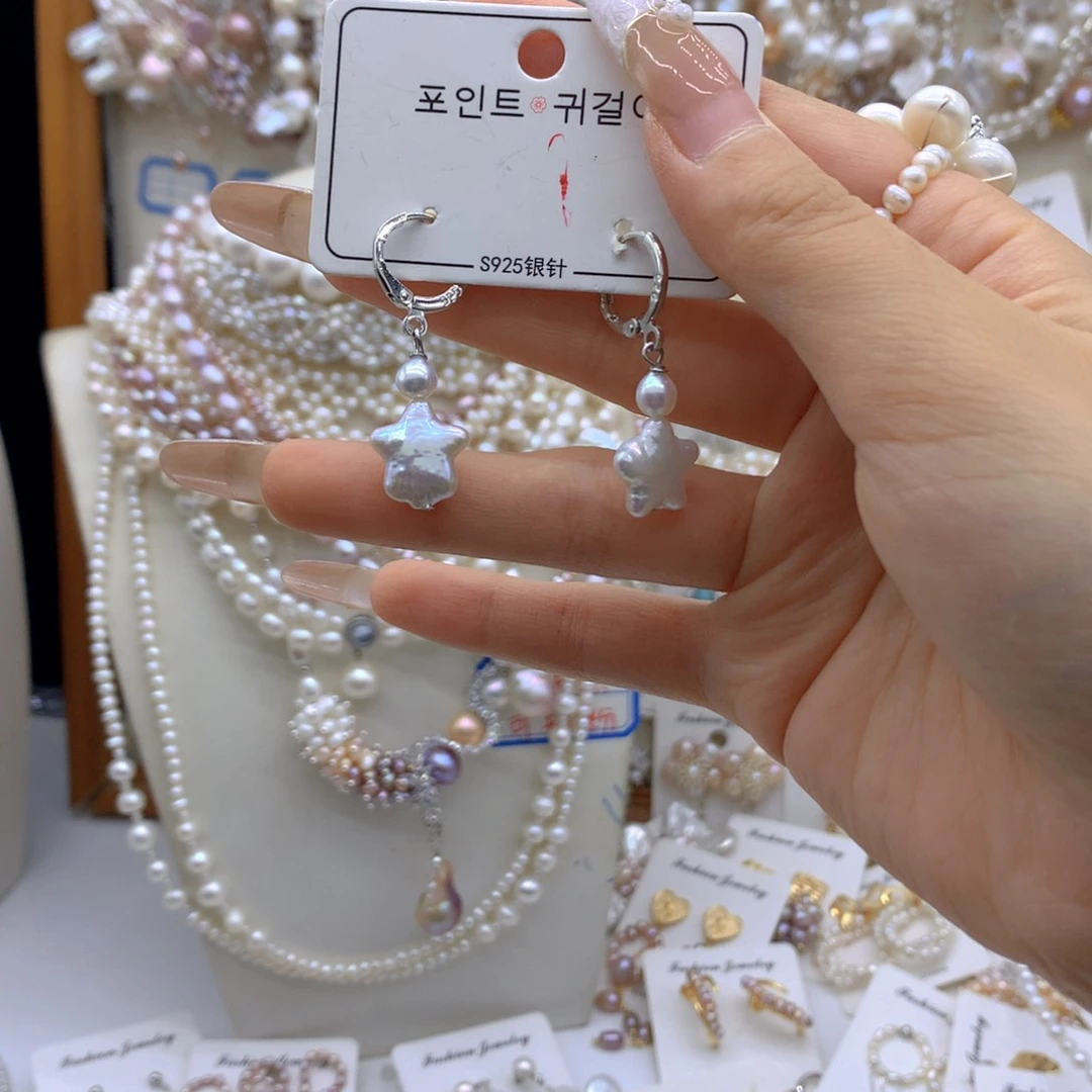 合金淡水珍珠项链耳饰