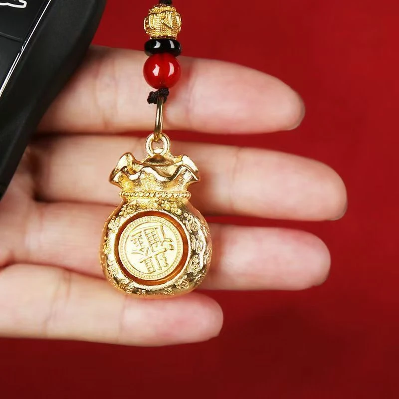 新奇福袋十二生肖钥匙链挂饰精致挂件创意礼物宝石材质日进斗金生