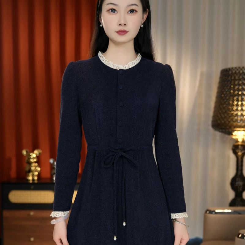 【DL099】2025秋冬款连衣裙修身显瘦女长裙遮肉遮肚高腰女裙时尚裙