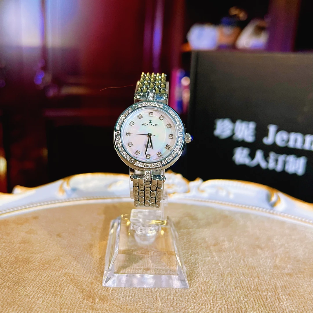 Montagut梦特娇高奢时尚女表深海贝母精致镶钻女士手表M138-lz