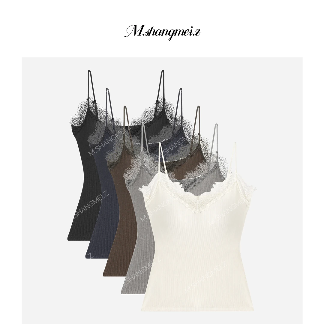 M.SHANGMEI.Z/沐熙美大哥时髦法式性感蕾丝吊带背心X082974