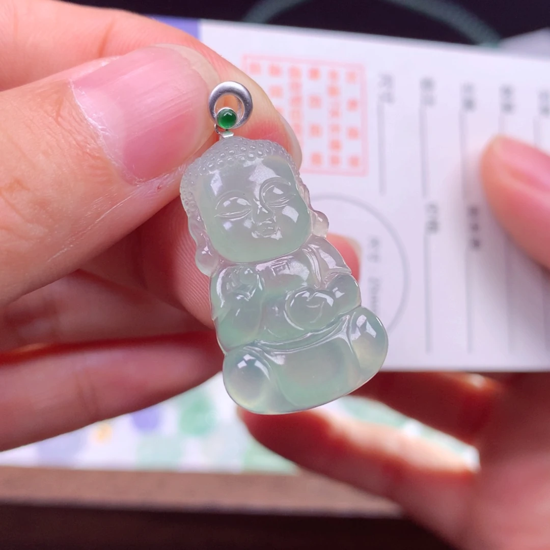 颈饰18K金镶嵌翡翠翡翠