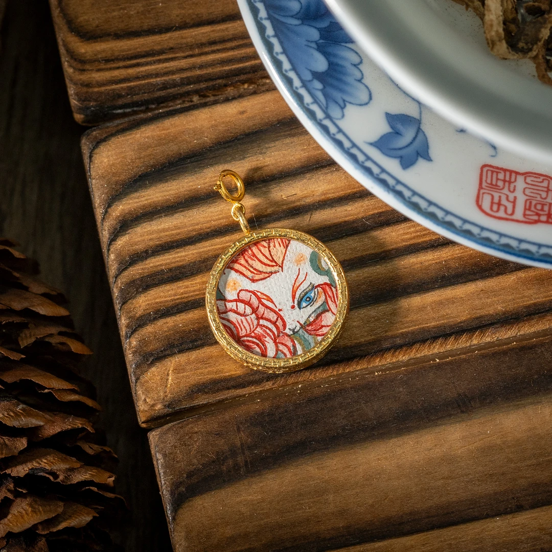 世间臻宝-18K金九尾狐手绘唐卡/多样性发/发一件/P6523