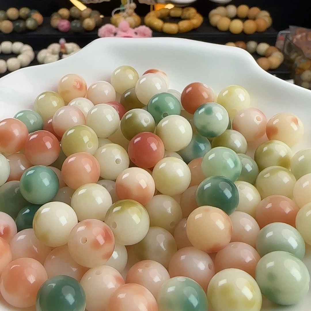 菩提根/象牙果手串卡12玻璃底三花果冻汤圆500颗批发