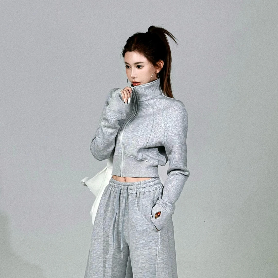 婉君【lulu蚂蚁腰上衣】早春修身长袖时尚拉链卫衣外套LWJ25A1C232