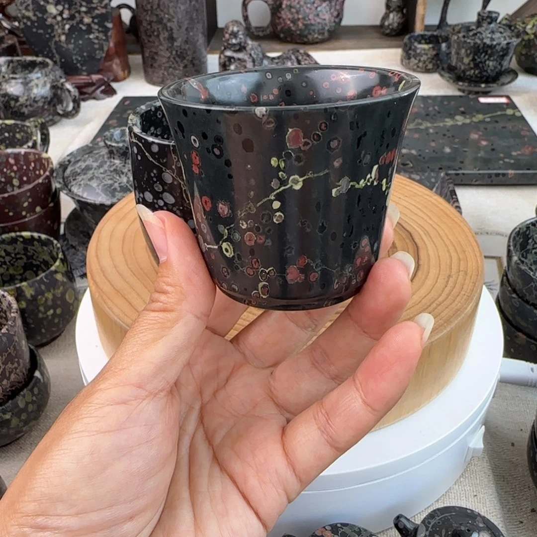 兰***涂梅花玉红梅主人杯