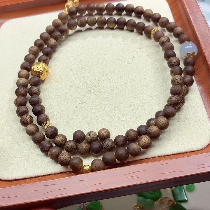 翡翠18K金镶嵌手链天然缅甸翡翠A货DIY沉香