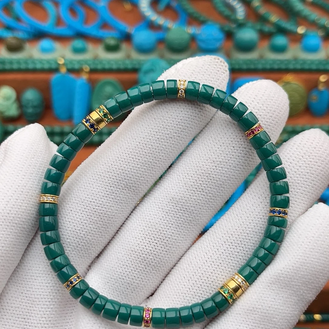 绿松石18K金镶嵌珠宝奇石