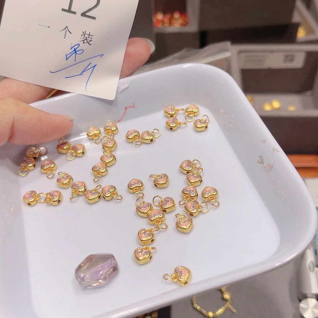 紫晶珠宝半成品银S925镀金镶嵌12
