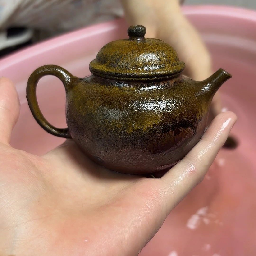 茶壶紫砂柴烧紫砂天青小苹果