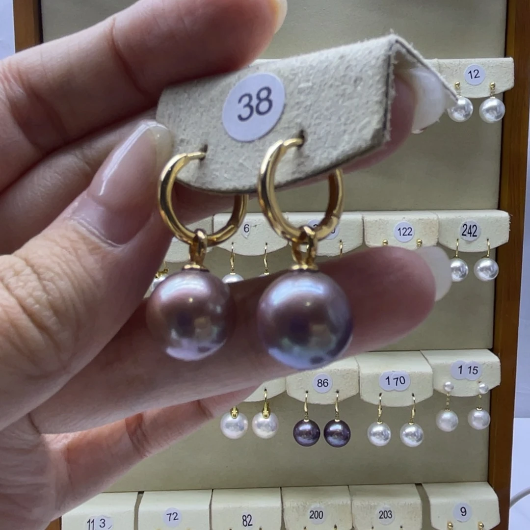 淡水珍珠耳饰银S925镶嵌