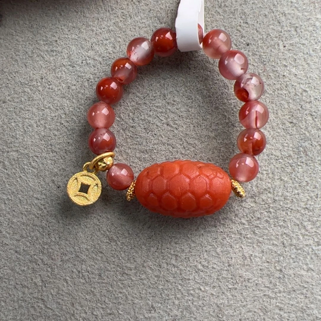 南红玛瑙银S925镶嵌（富甲天下戒指3-7mm