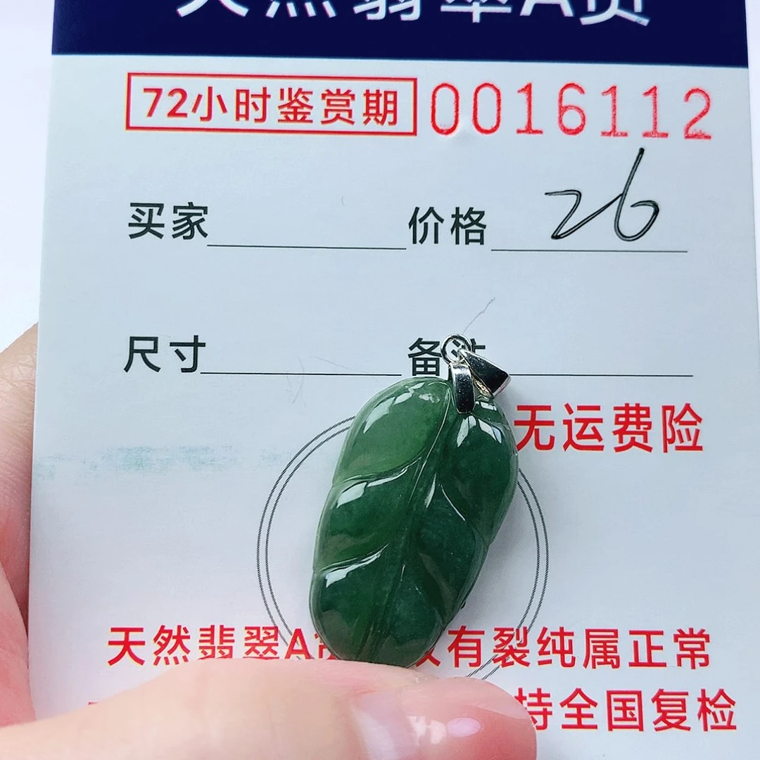 翡翠颈饰银S925镶嵌吊