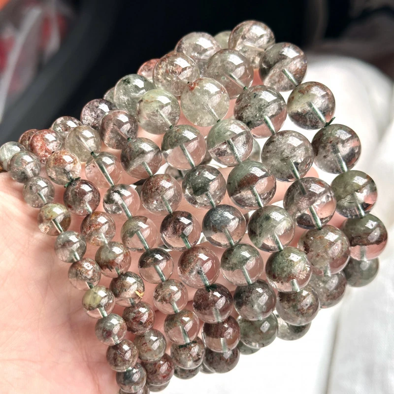Y132天然高货【聚宝盆】绿幽灵手串 多样性发其一