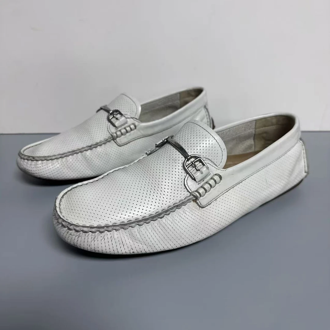 90新 BALLY/巴利 商务鞋 白色 时尚舒适男士 43.5码 zy196