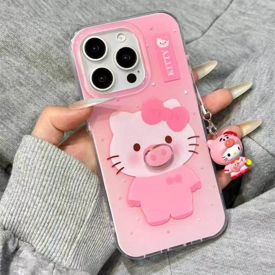 ZMGX粉色KT小猪适用苹果16/15promax手机壳华为vivo小米oppo荣耀