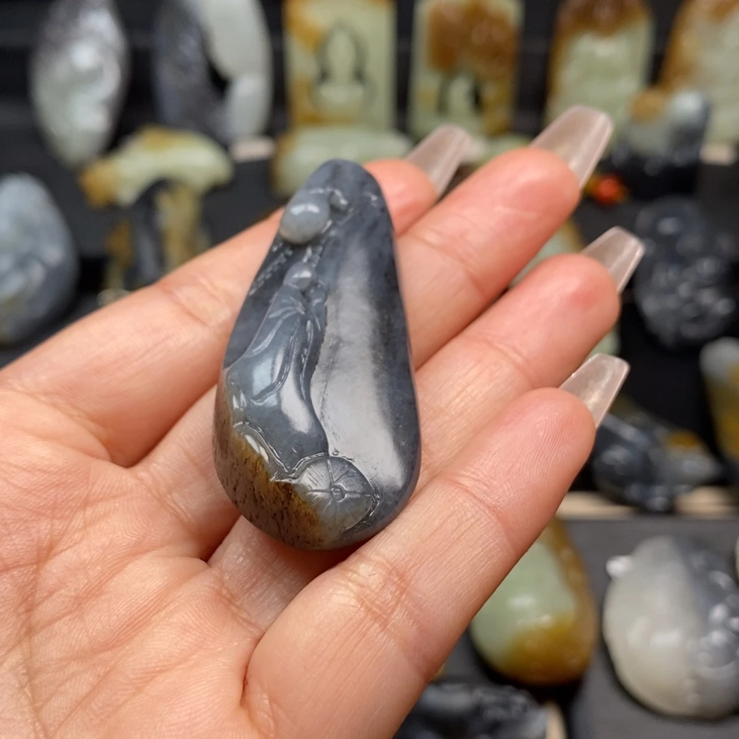 和田玉挂件未镶嵌二*子