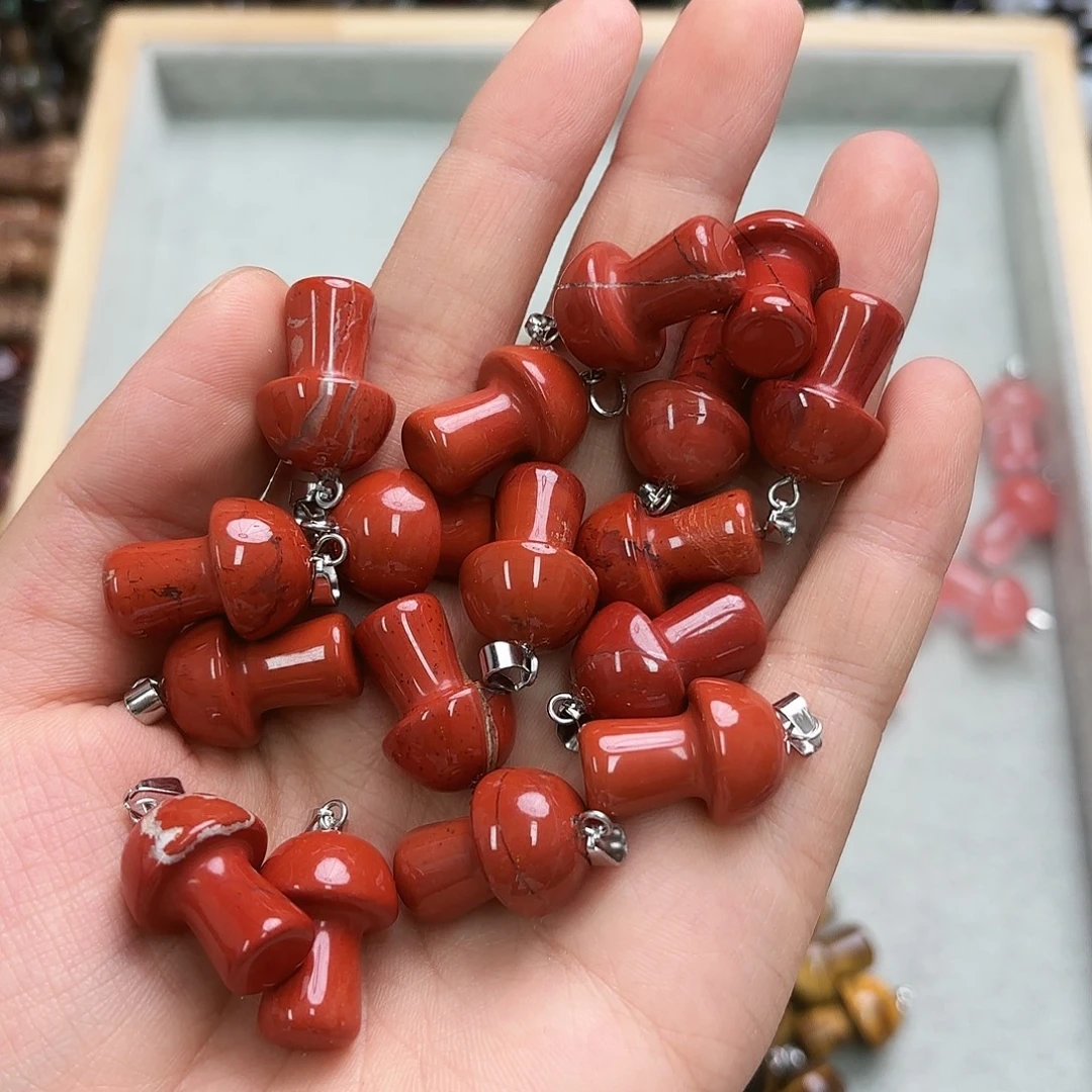 未镶嵌玛瑙/玉髓珠宝半成品红石蘑菇3颗