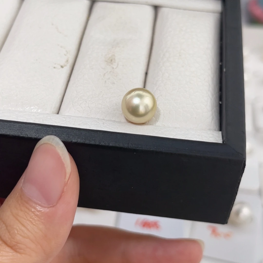 未镶嵌金珠单珠9-10m m海水珍珠