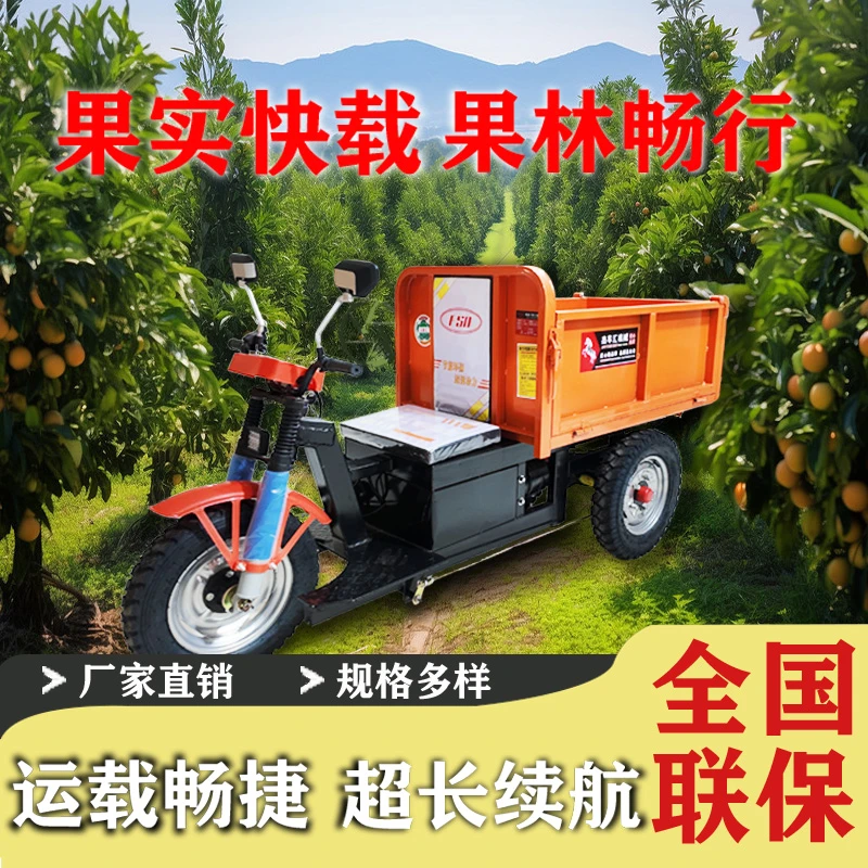 电动三轮车手卸工地建筑工程拉货翻斗自卸灰斗车适用于养殖场