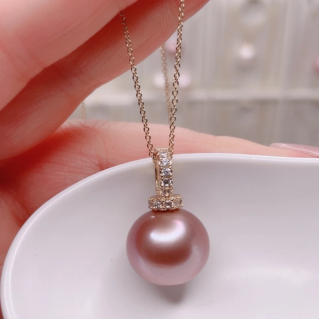 淡水珍珠银S925镶嵌吊坠(不含链)