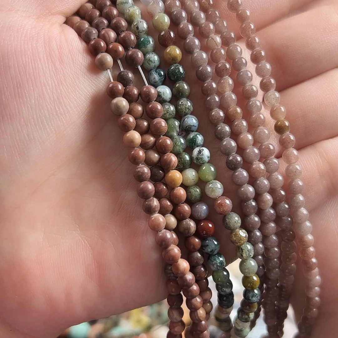 玛瑙/玉髓未镶嵌珠宝半成品g137 天然玛瑙多宝4m