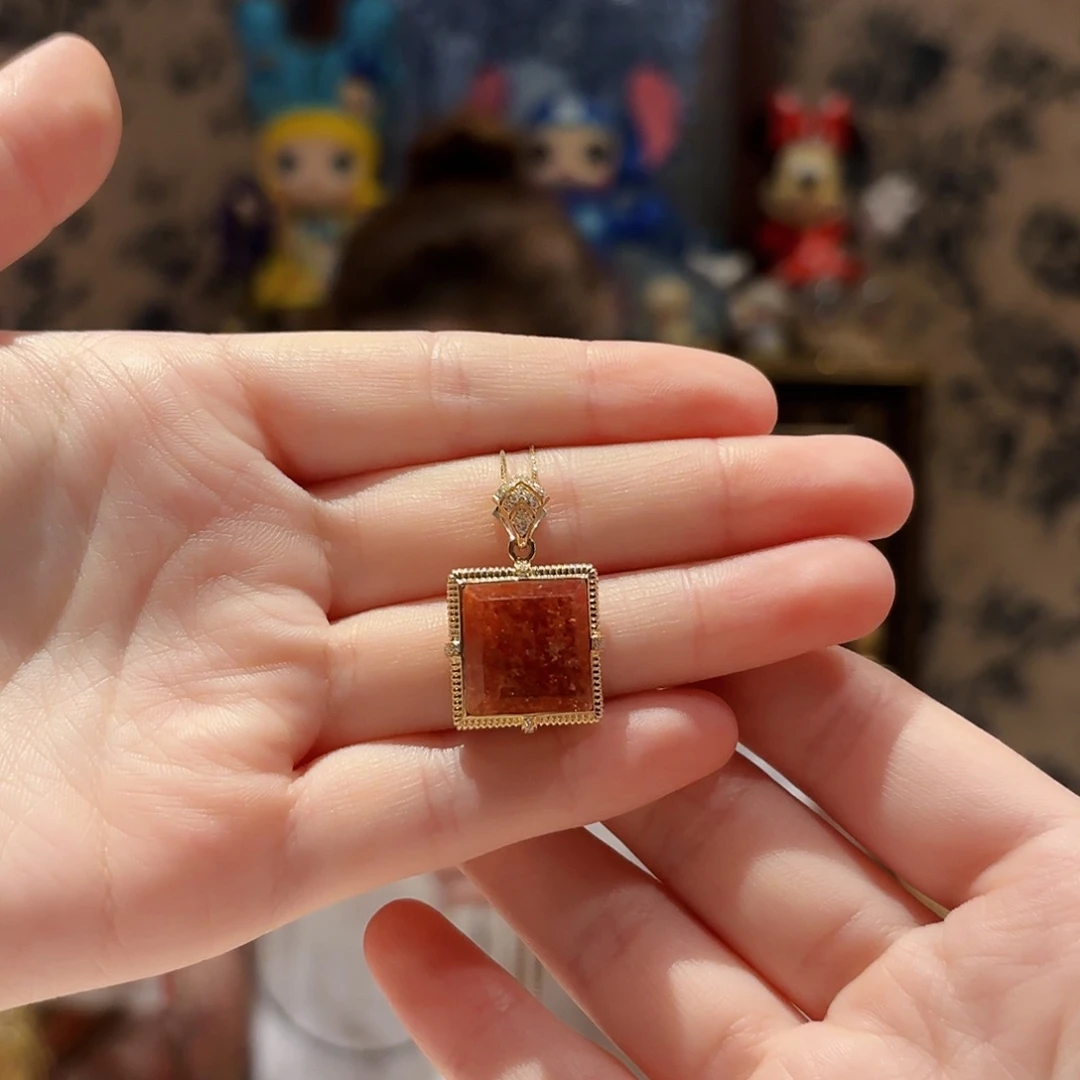 吊坠(赠链)18K金镶嵌长石