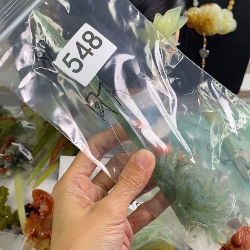 【闪购商品】岫玉发饰合金月**花