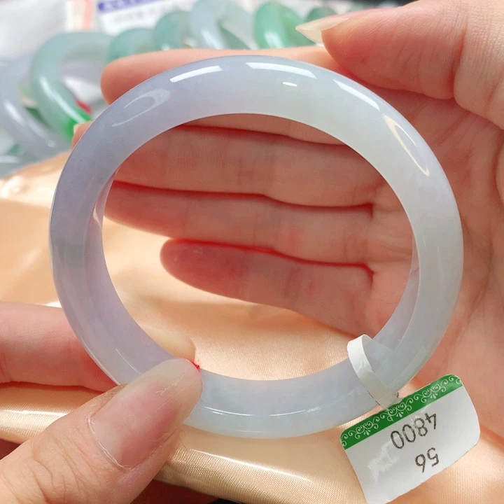 翡翠手镯未镶嵌5655圈冰春彩