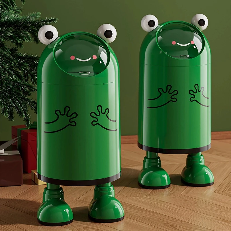 创意青蛙垃圾桶家用大容量翻盖双桶收纳桶哪吒可爱垃圾桶大号带盖