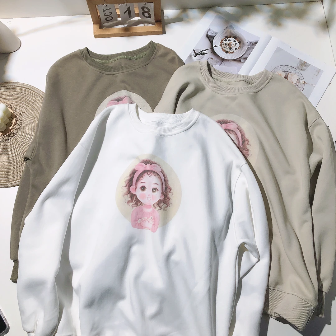 D162女装新款女孩图案卫衣2004