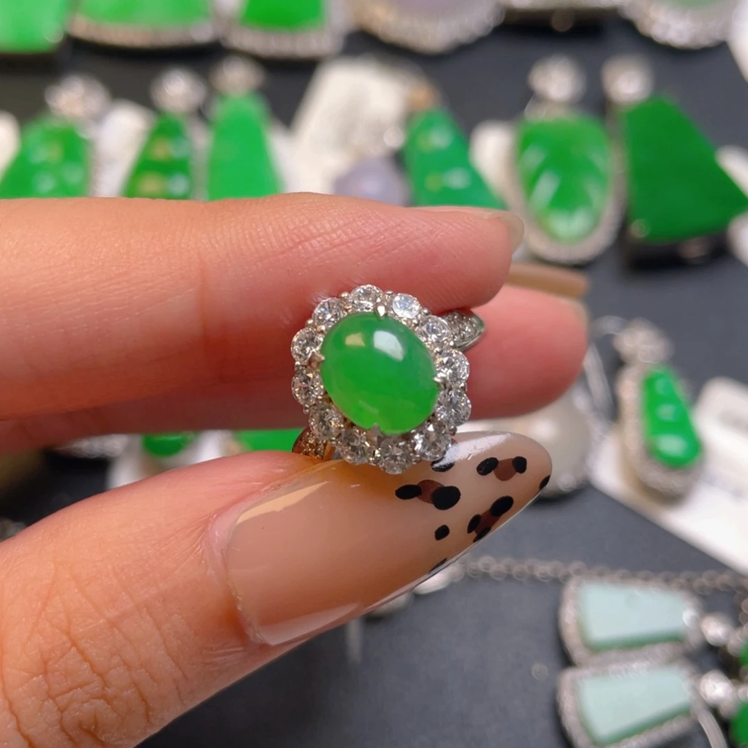 翡翠银S925镶嵌吊坠(不含链)