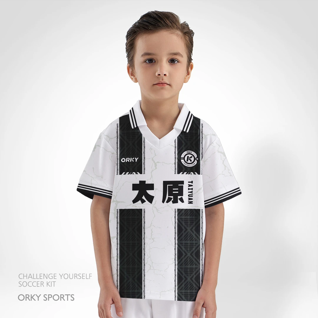 ORKY沃恺 儿童足球服套装小学生球衣印字训练服组队定制 男童衣服