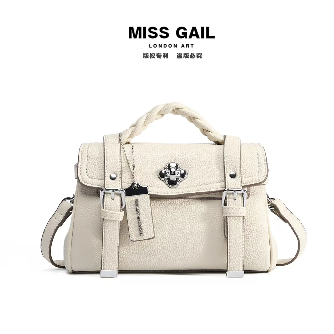 Miss Gail轻奢时尚百搭小众通勤手提斜挎包8151白色