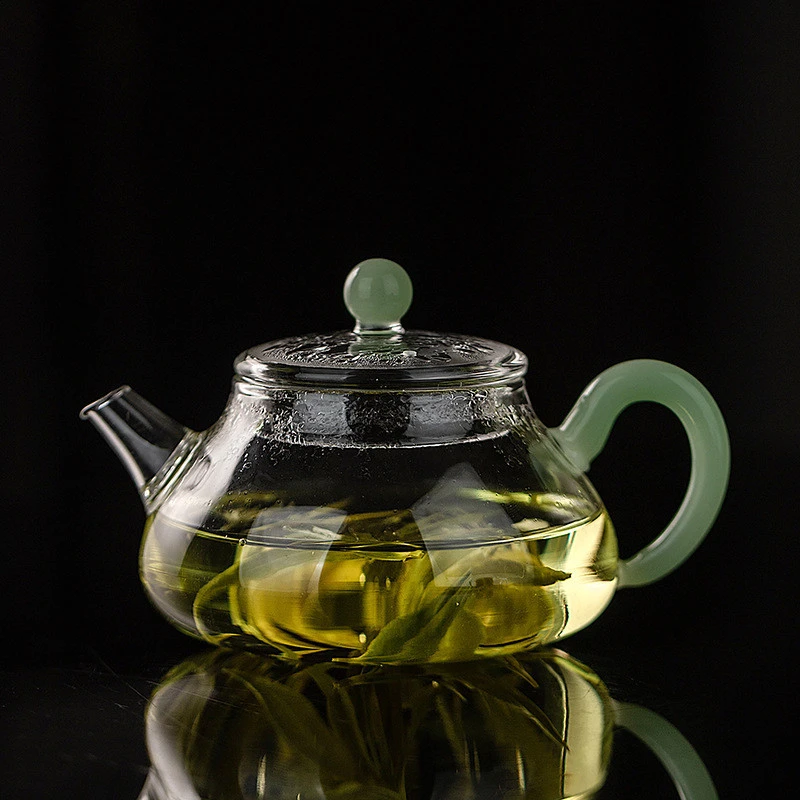 茶壶玻璃耐高温家用绿茶壶高硼硅耐热泡茶壶花茶壶透明
