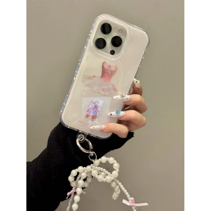 韩系ins高级感粉色芭蕾裙舞鞋适用iphone16promax苹果15pro手机壳