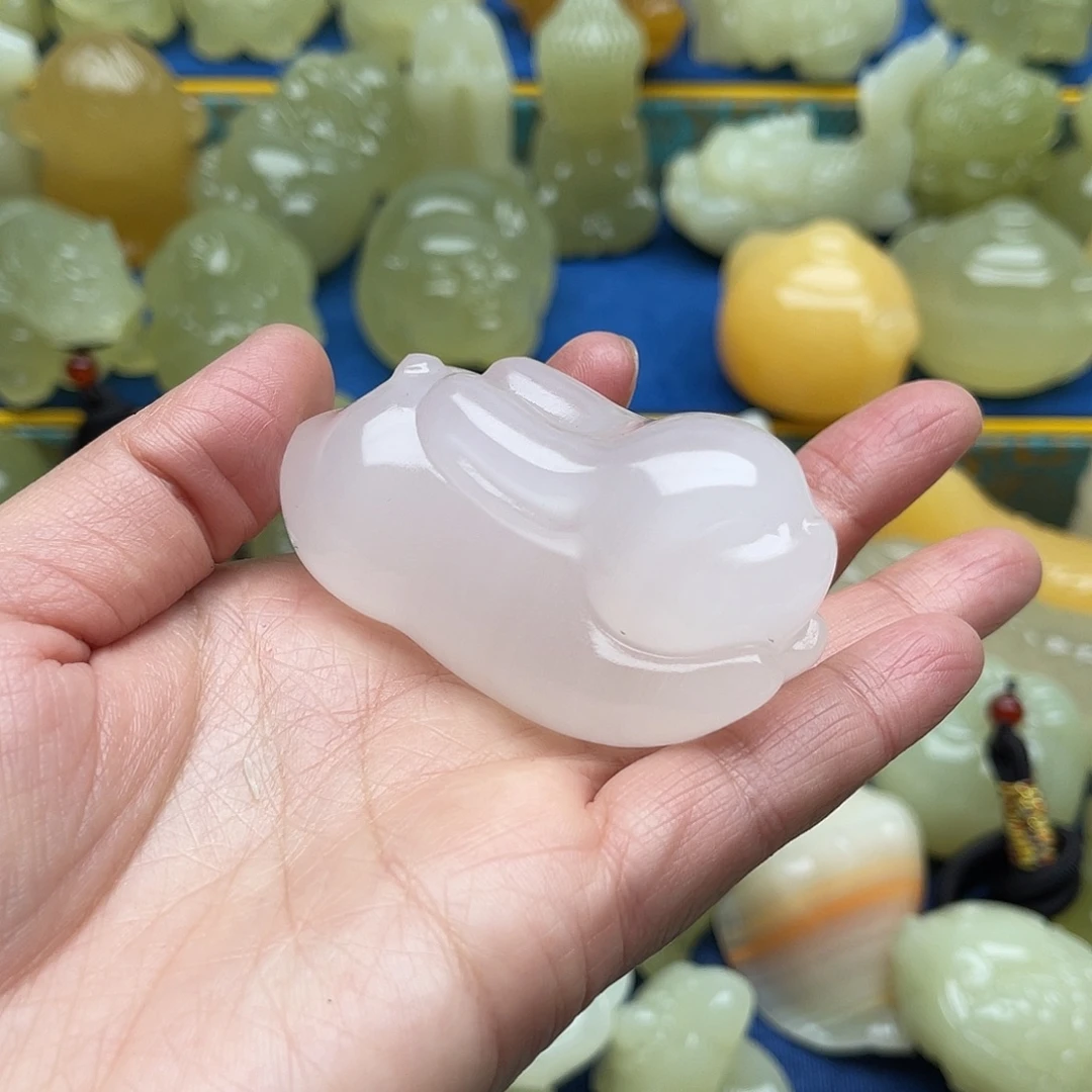 潮***往玉天然桌面小摆件