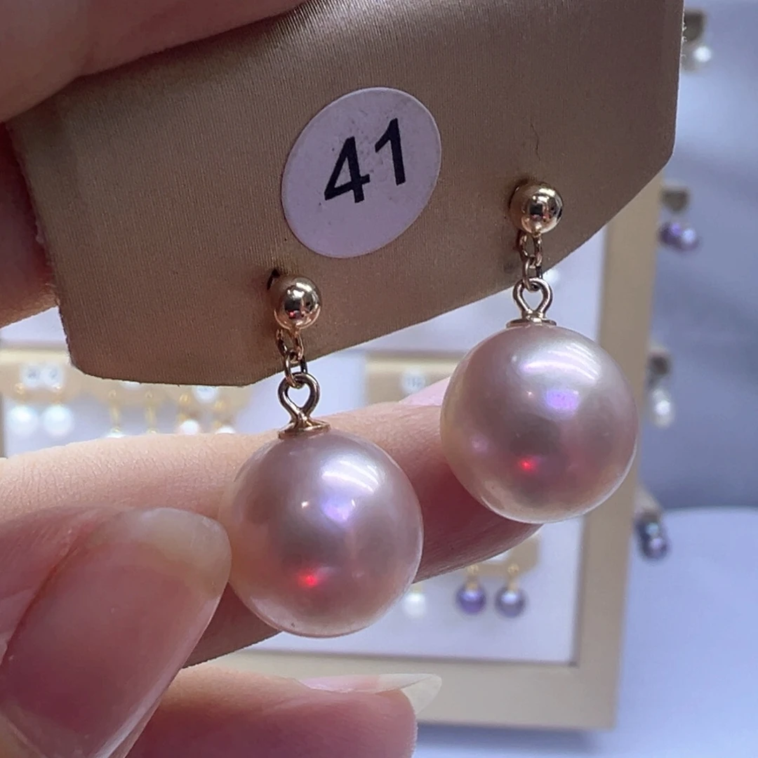银S925镶嵌淡水珍珠耳饰