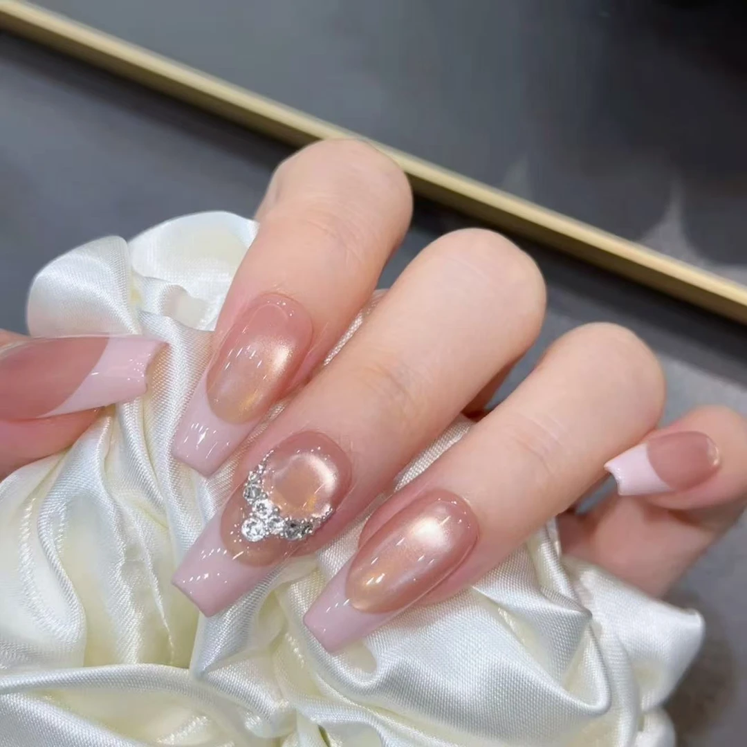 慕斯蛋糕 纯手工定制穿戴甲美甲成品美甲贴片10片