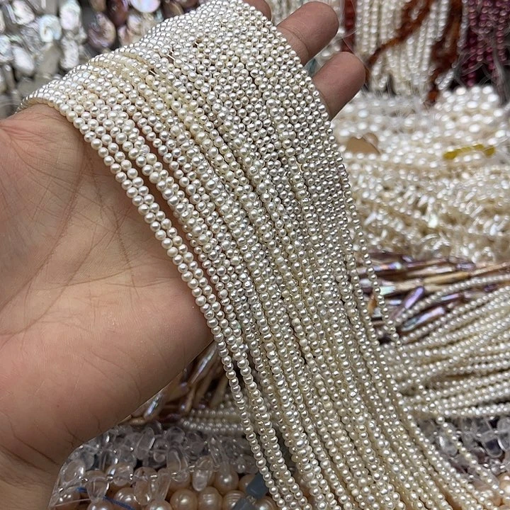 玛瑙/玉髓未镶嵌珠宝半成品一条3mm左右珍珠